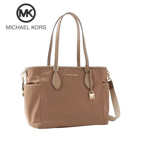 michael kors connie large diaper bag in dark khaki